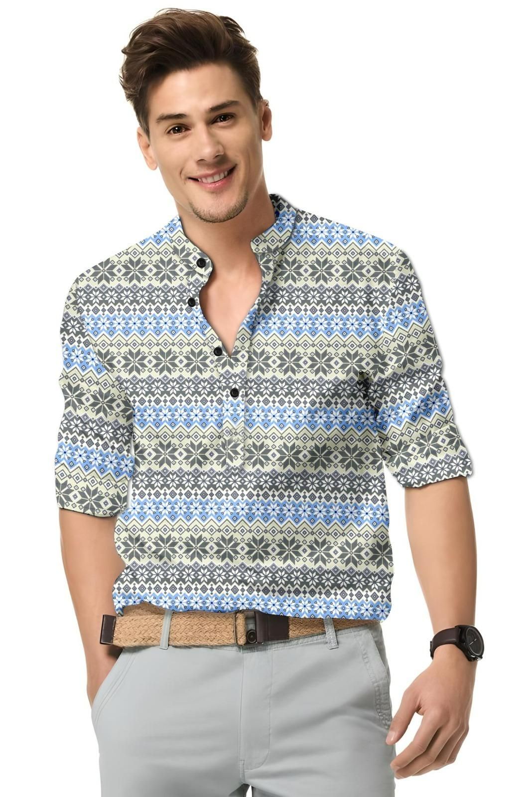 Men's Solid Satin Stylish Casual Shirt