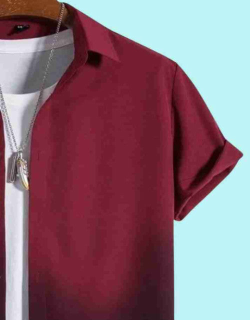 Men's Solid Satin Stylish Casual Shirt