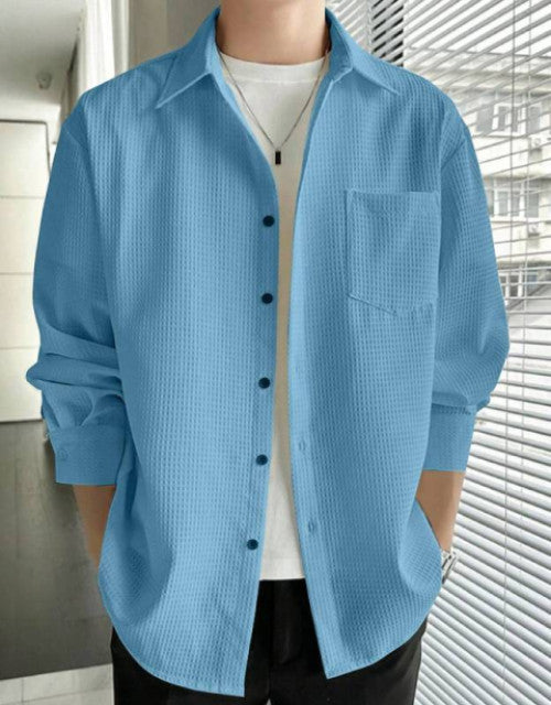 Men's Solid Satin Stylish Casual Shirt