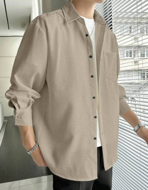 Men's Solid Satin Stylish Casual Shirt