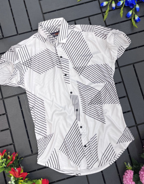 Men's Solid Satin Stylish Casual Shirt