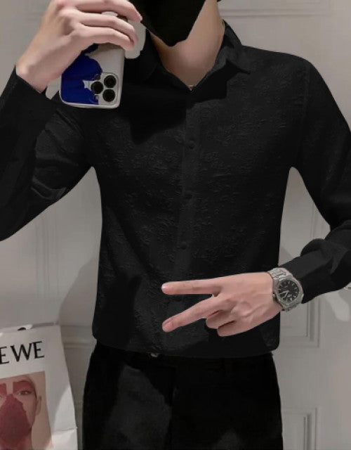 Men's Solid Satin Stylish Casual Shirt