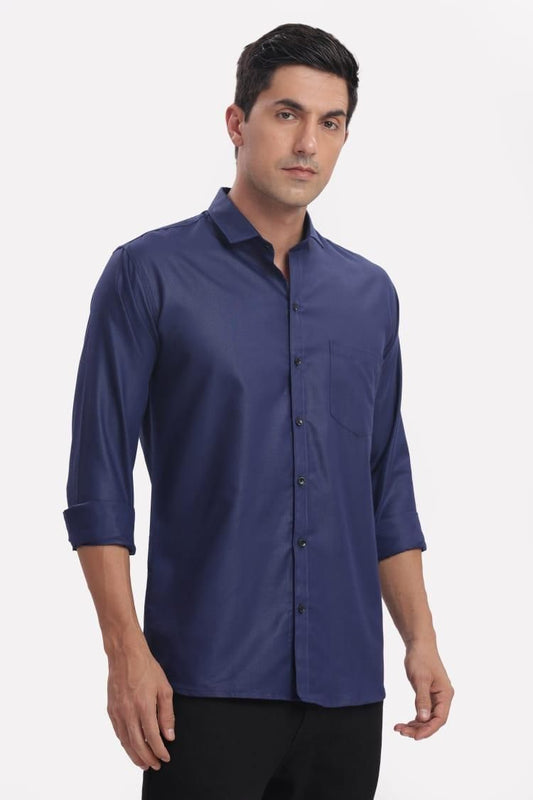 Men's Solid Satin Stylish Casual Shirt