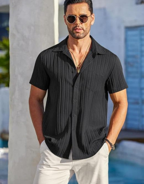 Men's Solid Satin Stylish Casual Shirt