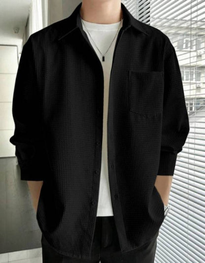 Men's Solid Satin Stylish Casual Shirt