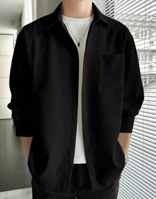 Men's Solid Satin Stylish Casual Shirt