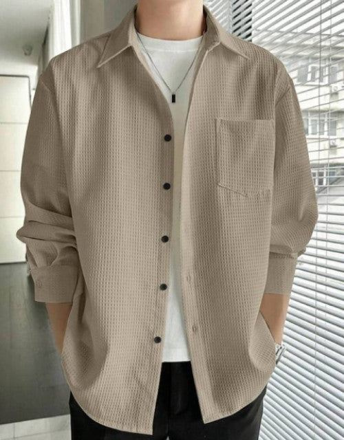 Men's Solid Satin Stylish Casual Shirt