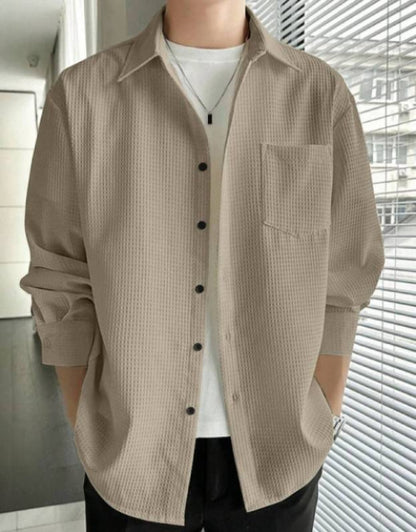 Men's Solid Satin Stylish Casual Shirt