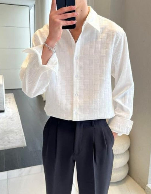 Men's Solid Satin Stylish Casual Shirt