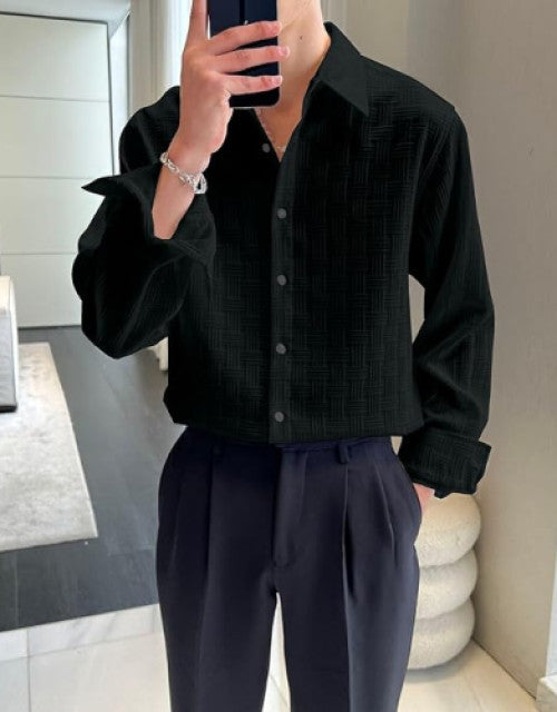 Men's Solid Satin Stylish Casual Shirt