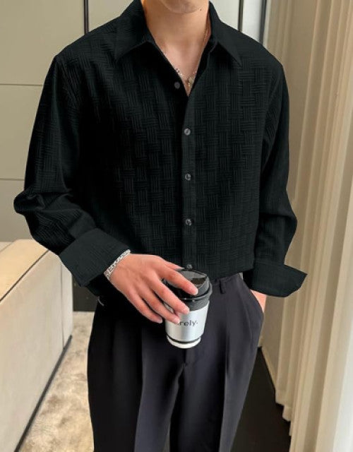 Men's Solid Satin Stylish Casual Shirt