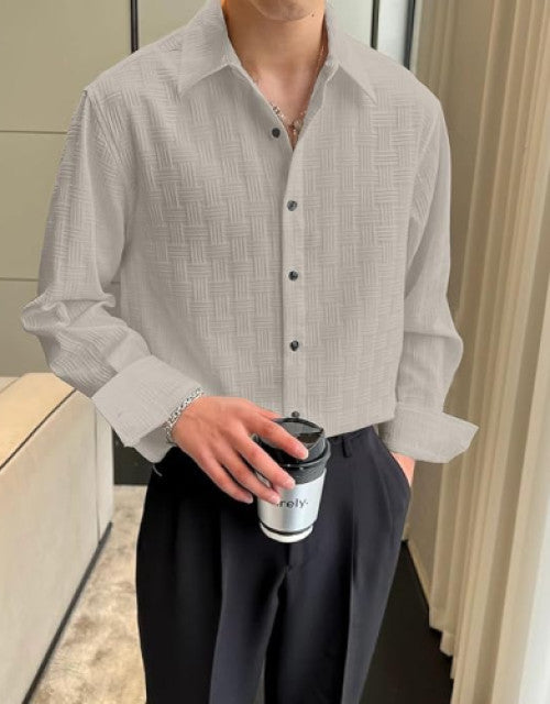 Men's Solid Satin Stylish Casual Shirt