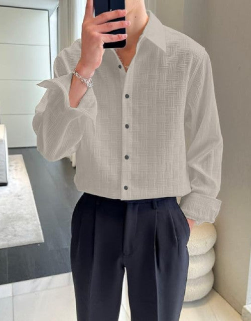 Men's Solid Satin Stylish Casual Shirt