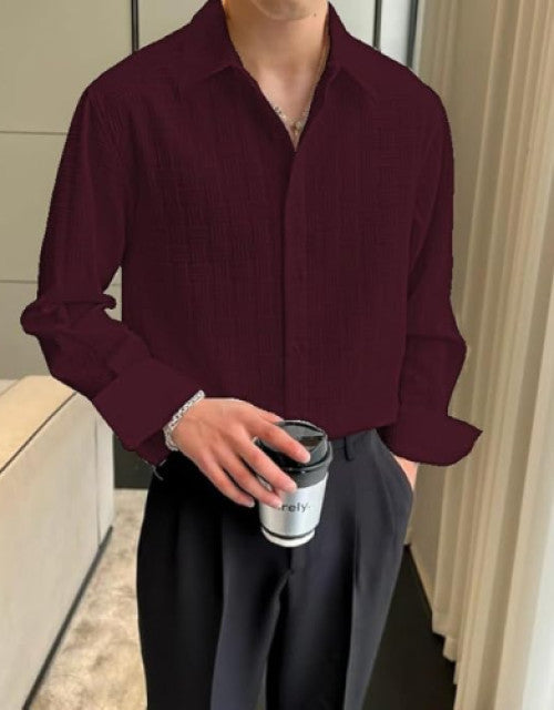 Men's Solid Satin Stylish Casual Shirt