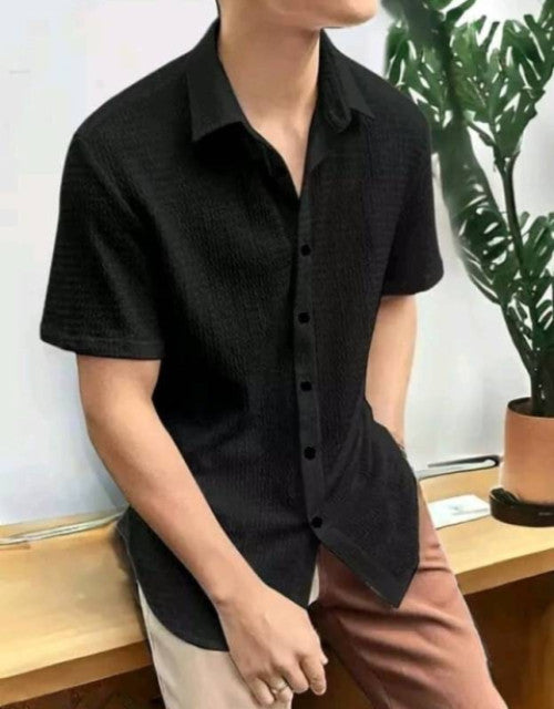 Men's Solid Satin Stylish Casual Shirt