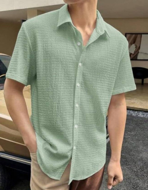 Men's Solid Satin Stylish Casual Shirt
