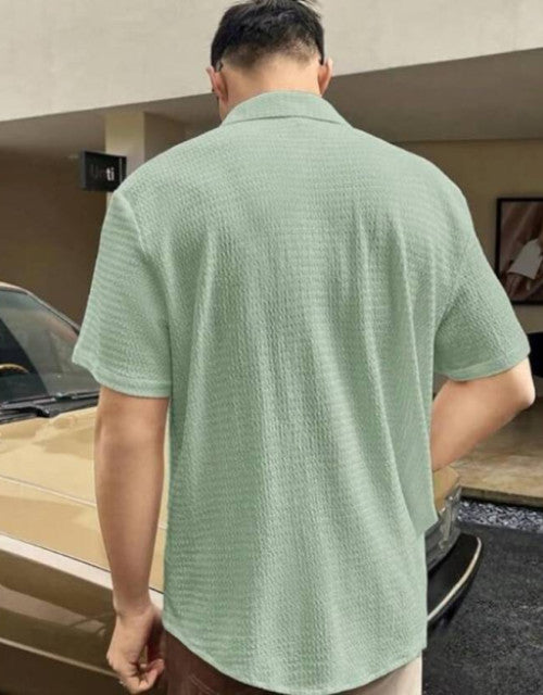 Men's Solid Satin Stylish Casual Shirt