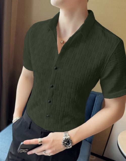 Men's Solid Satin Stylish Casual Shirt