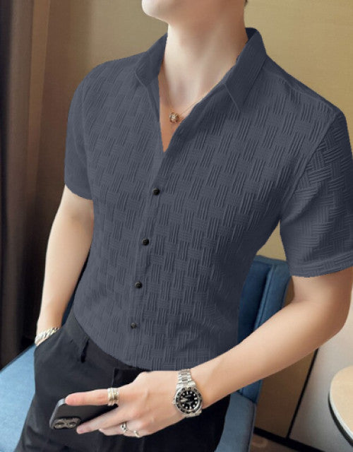 Men's Solid Satin Stylish Casual Shirt
