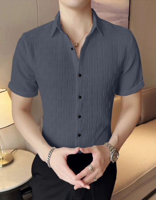 Men's Solid Satin Stylish Casual Shirt