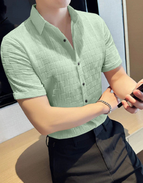 Men's Solid Satin Stylish Casual Shirt