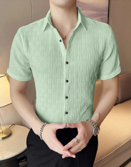 Men's Solid Satin Stylish Casual Shirt