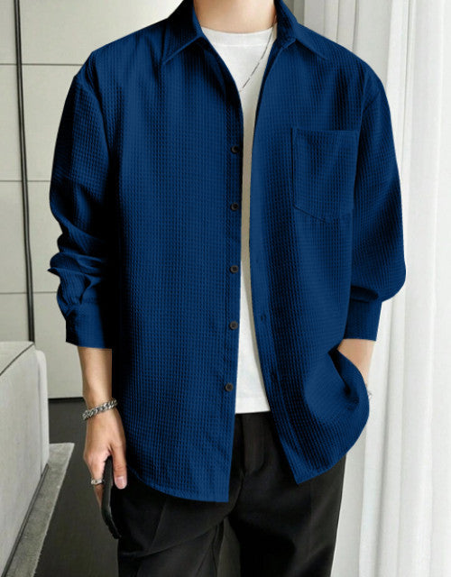 Men's Solid Satin Stylish Casual Shirt