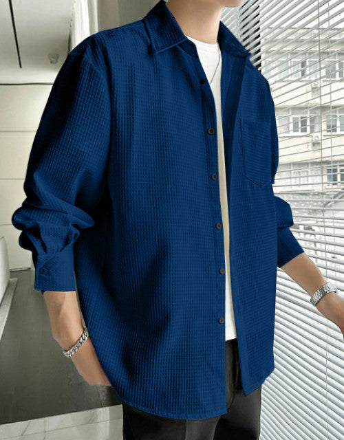 Men's Solid Satin Stylish Casual Shirt