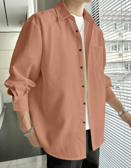 Men's Solid Satin Stylish Casual Shirt