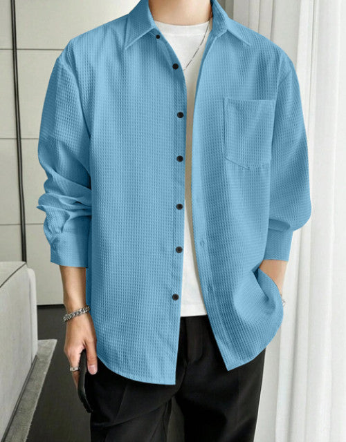 Men's Solid Satin Stylish Casual Shirt