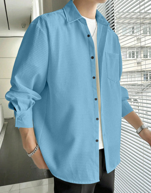 Men's Solid Satin Stylish Casual Shirt