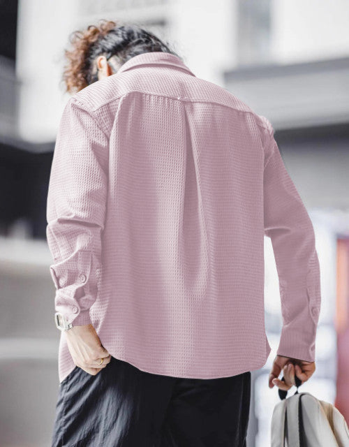 Men's Solid Satin Stylish Casual Shirt