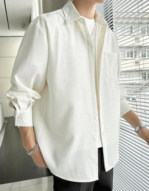 Men's Solid Satin Stylish Casual Shirt