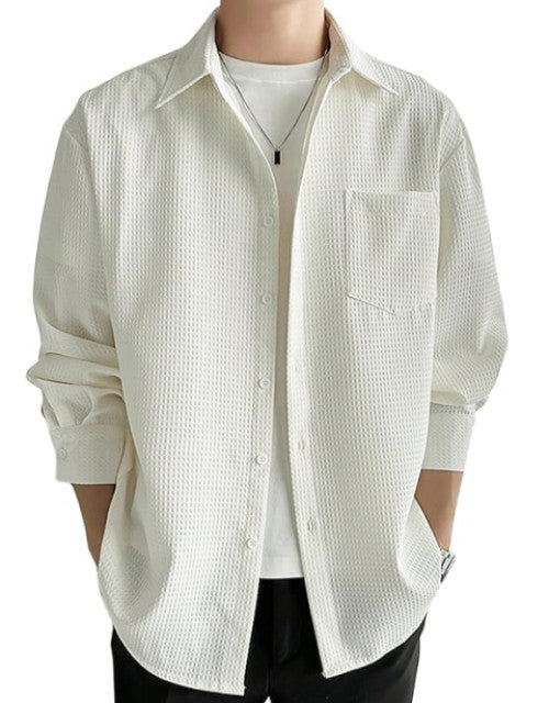 Men's Solid Satin Stylish Casual Shirt