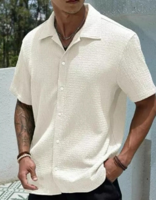 Men's Solid Satin Stylish Casual Shirt