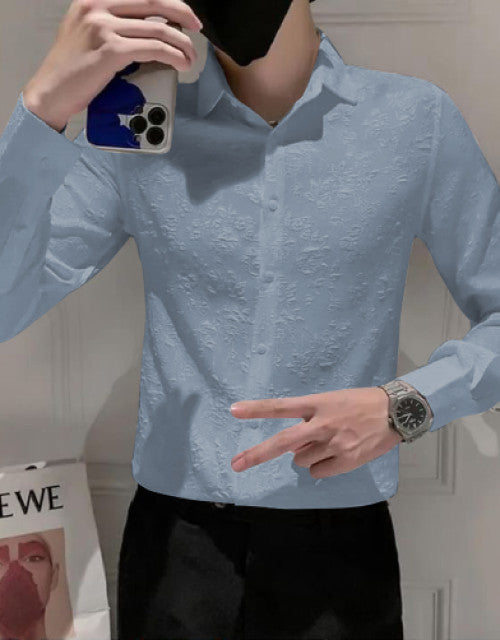 Men's Solid Satin Stylish Casual Shirt