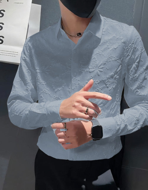 Men's Solid Satin Stylish Casual Shirt