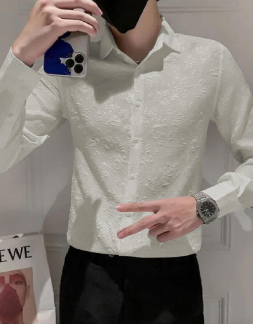 Men's Solid Satin Stylish Casual Shirt