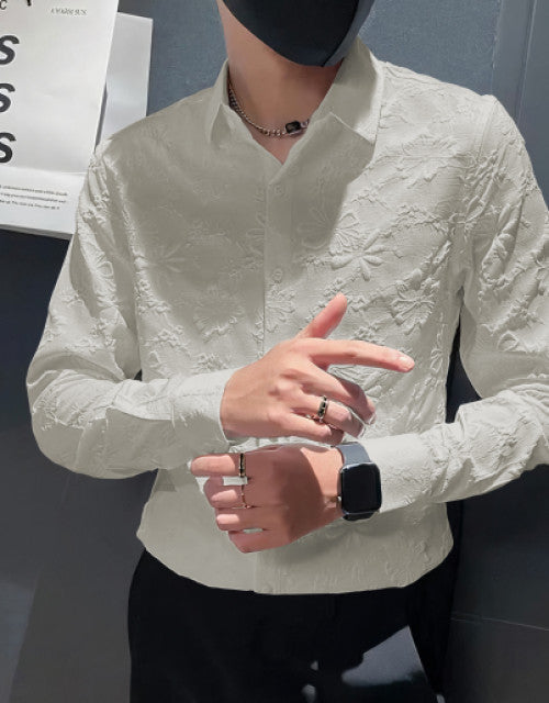 Men's Solid Satin Stylish Casual Shirt