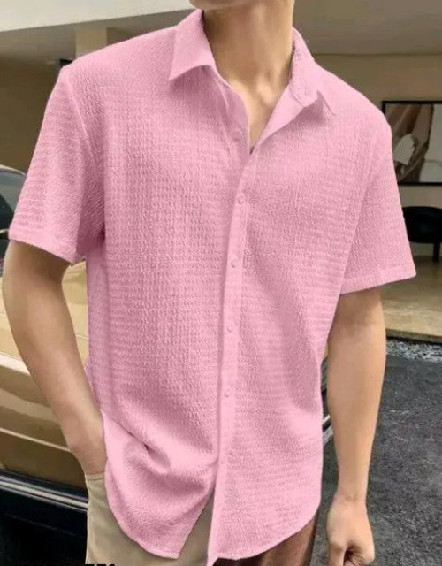 Men's Solid Satin Stylish Casual Shirt