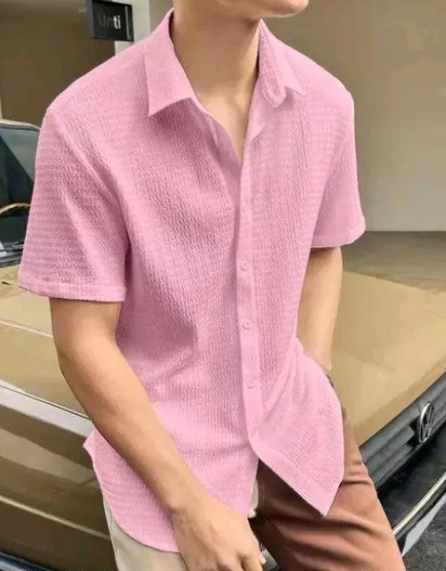 Men's Solid Satin Stylish Casual Shirt
