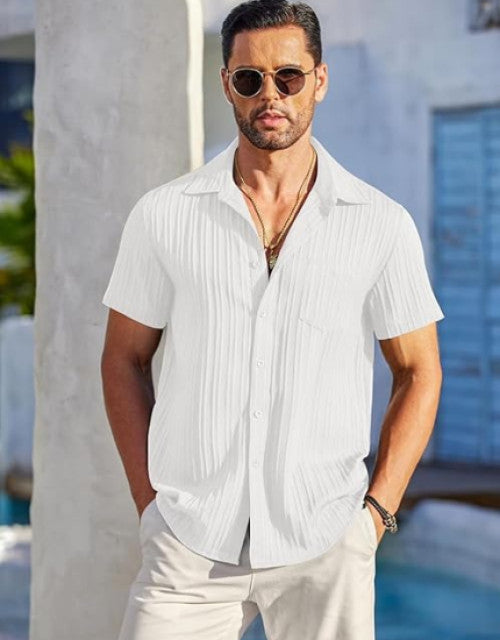 Men's Solid Satin Stylish Casual Shirt
